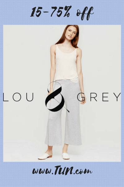 Lou & Grey is the destination for a full assortment of easygoing, texture-rich essentials for everyday. The fashion forward sportswear line offers a wide range of tops and bottoms - from leggings and jeans to linen and wool tops - so you can always be stylishly comfortable. Their generous student discount and great sales make it all affordable as well.
