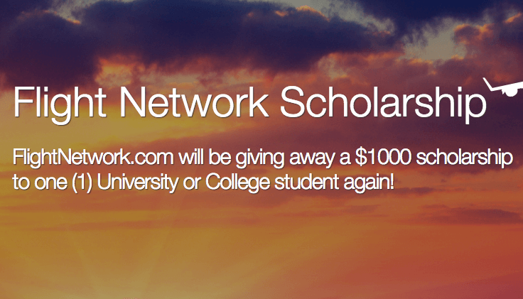Flight Network Scholarship – $1,000 – Apply by December 31