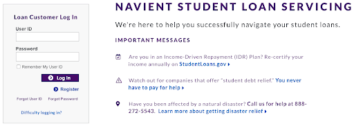 Navient Loan Customer Log In