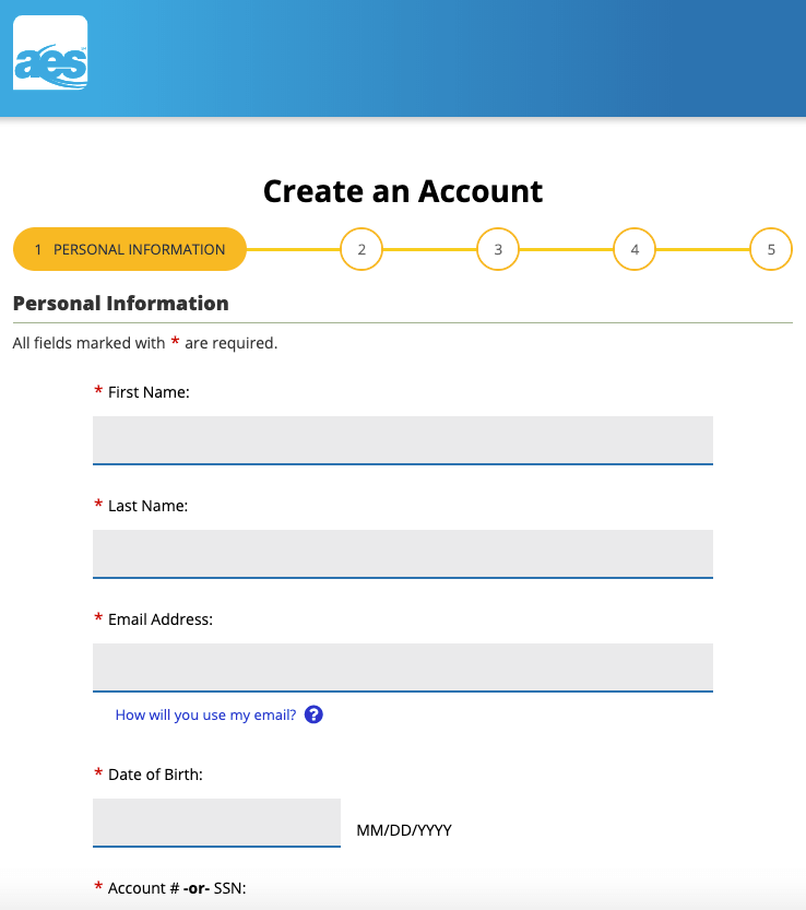 AES Create an Account 