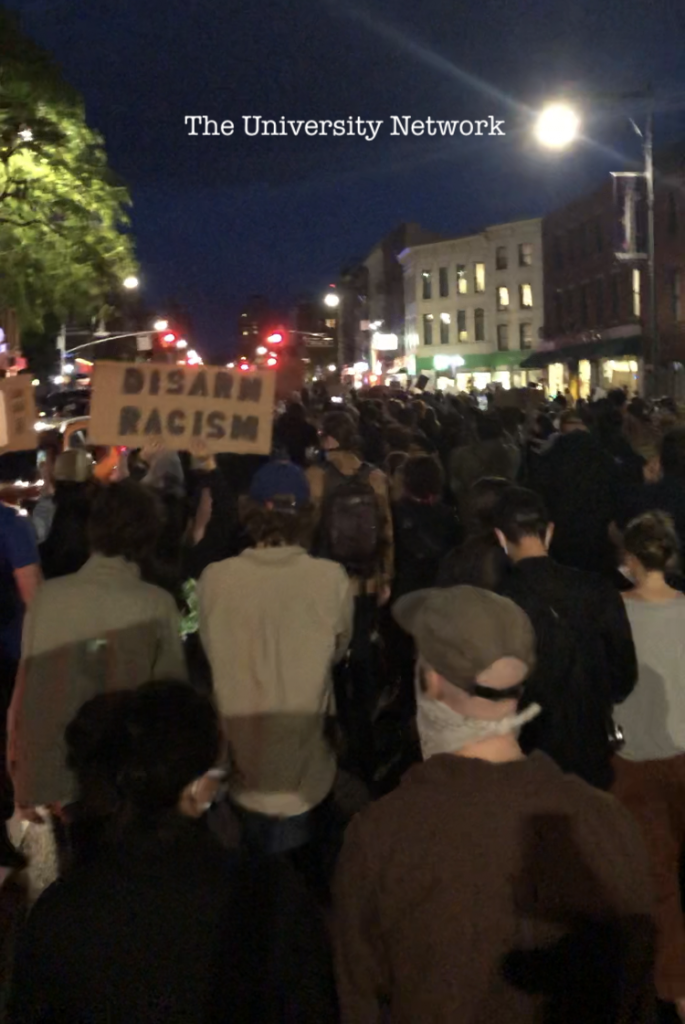 Brooklyn protesters march down Flatbush Ave in Park Slope on Monday